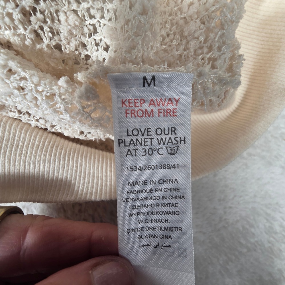 Unbranded Open Knit Sweater Women Medium Cream Good Textured Boho Fairycore - Picture 4 of 8